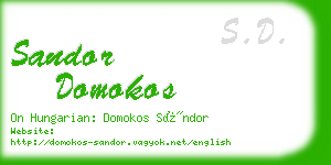 sandor domokos business card